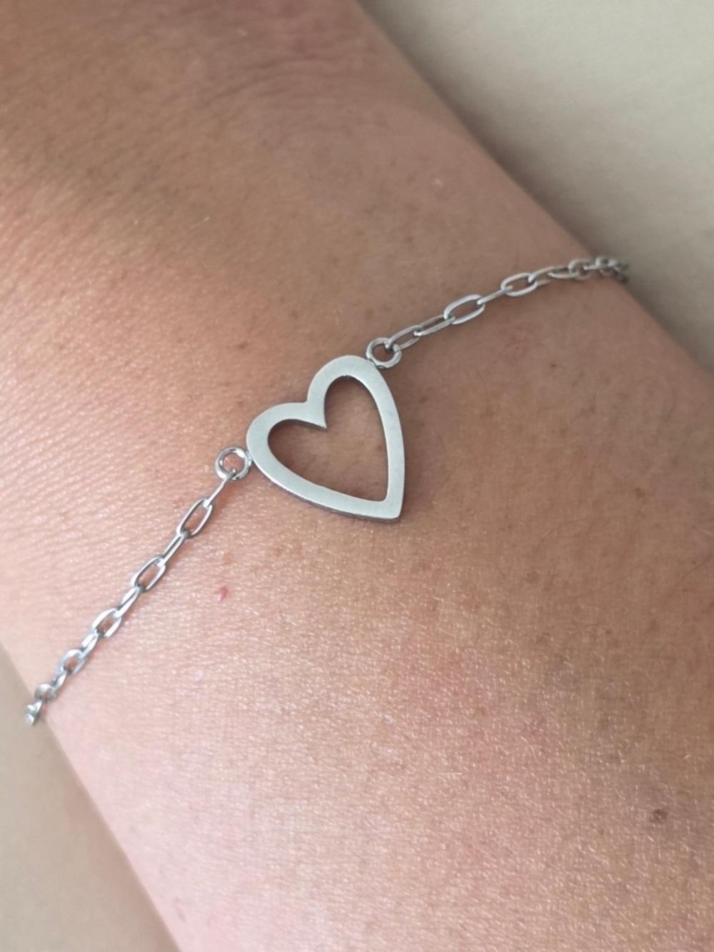 2 Friendship Bracelet Sterling Silver Heart Outline Bracelet - Silver